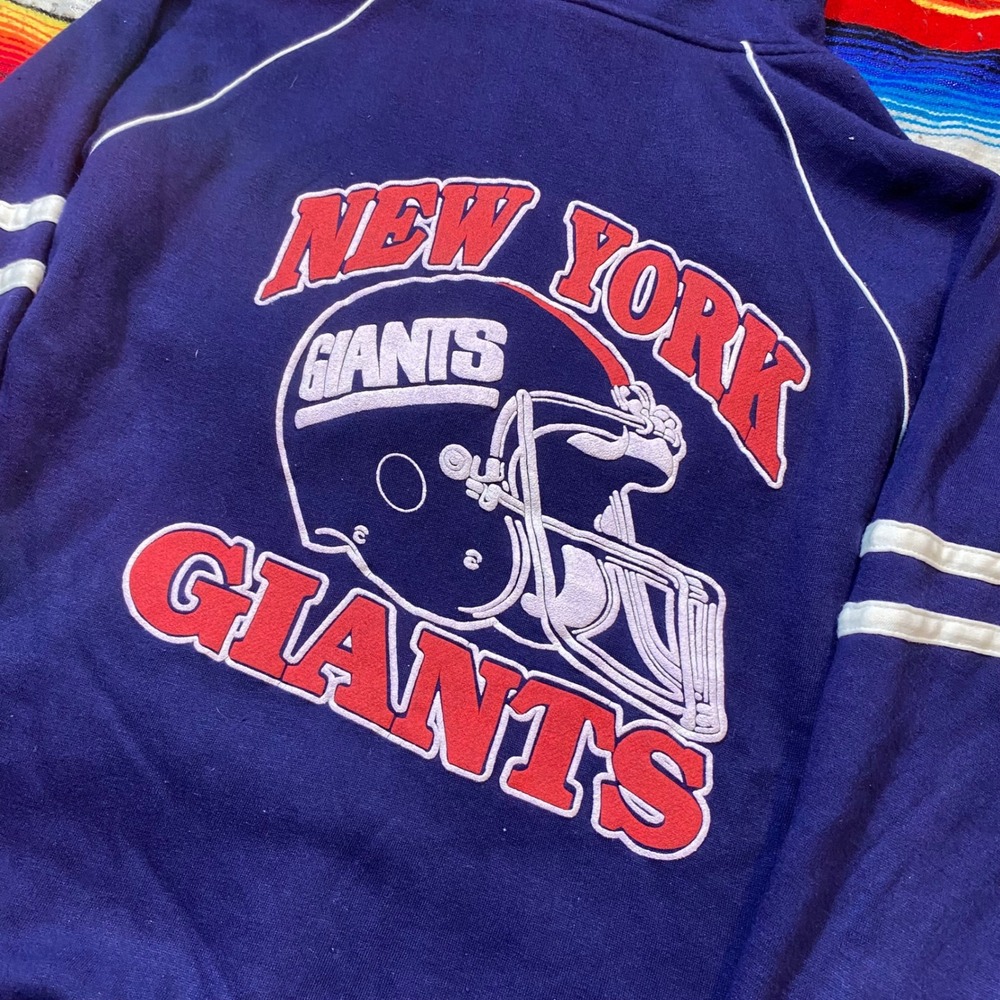 Vintage 80s New York Giants NFL Hoodie Blue Mens Medium Pullover Sweatshirt - Picture 5 of 8